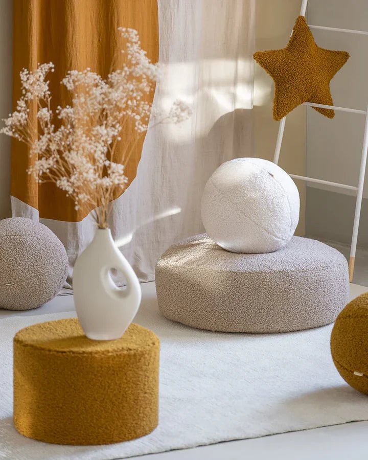 Ball Cushion, Cream White - Le Petit Marché Home Furniture