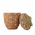Basket with Lid Strawberry Pelino, Brown, Rattan - Le Petit Marché Home Furniture