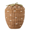 Basket with Lid Strawberry Pelino, Brown, Rattan - Le Petit Marché Home Furniture