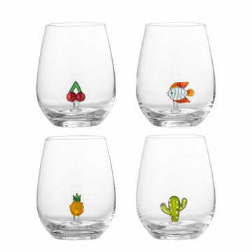 Drinking Glass Summer Misa, Set of 4 - Le Petit Marché Home Furniture