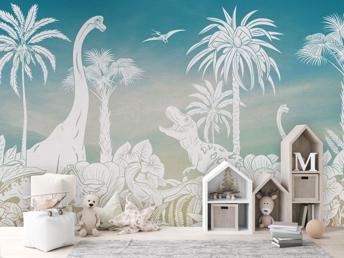 Monochrome Dino - Blue Sky - Le Petit Marché Home Furniture