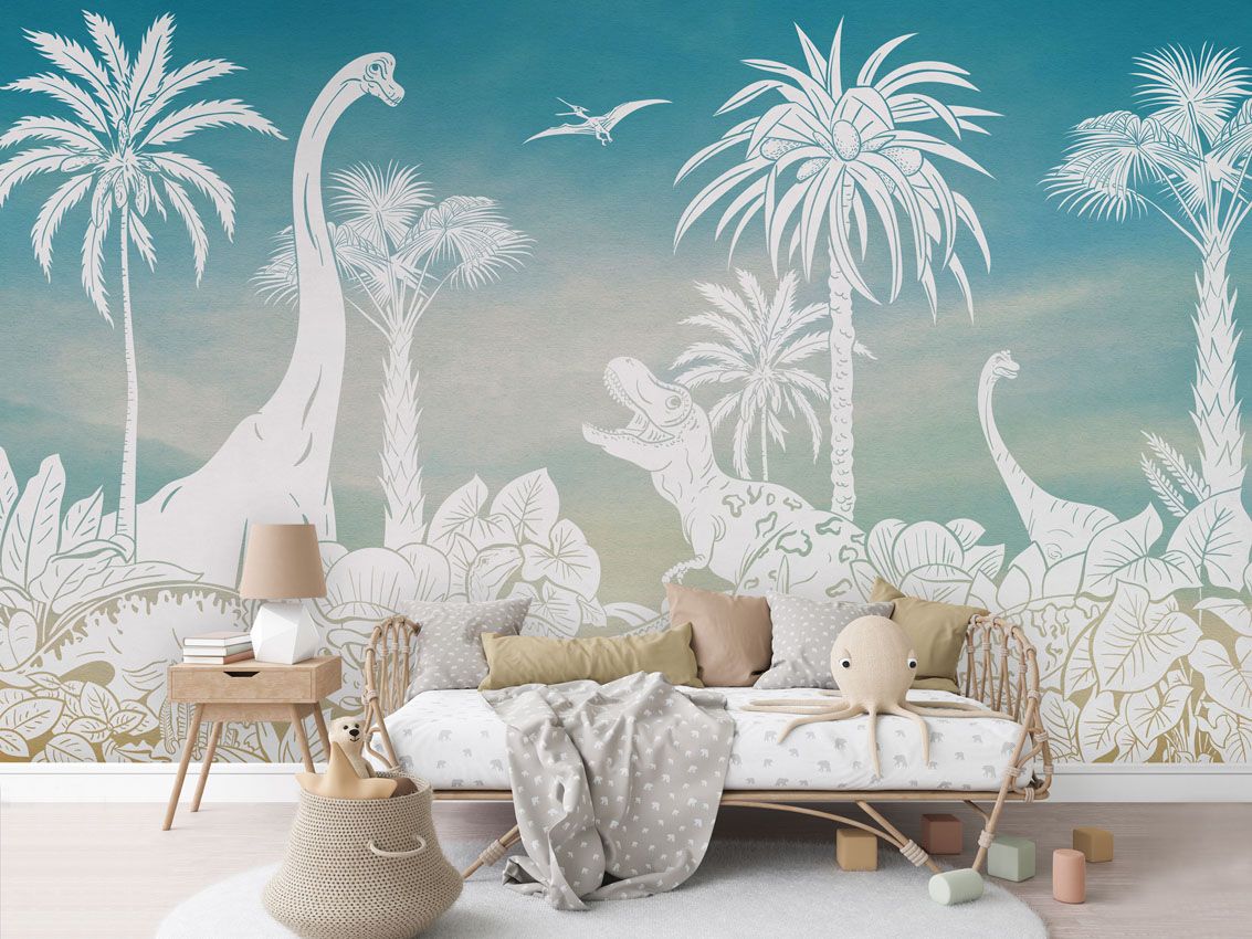 Monochrome Dino - Blue Sky - Le Petit Marché Home Furniture