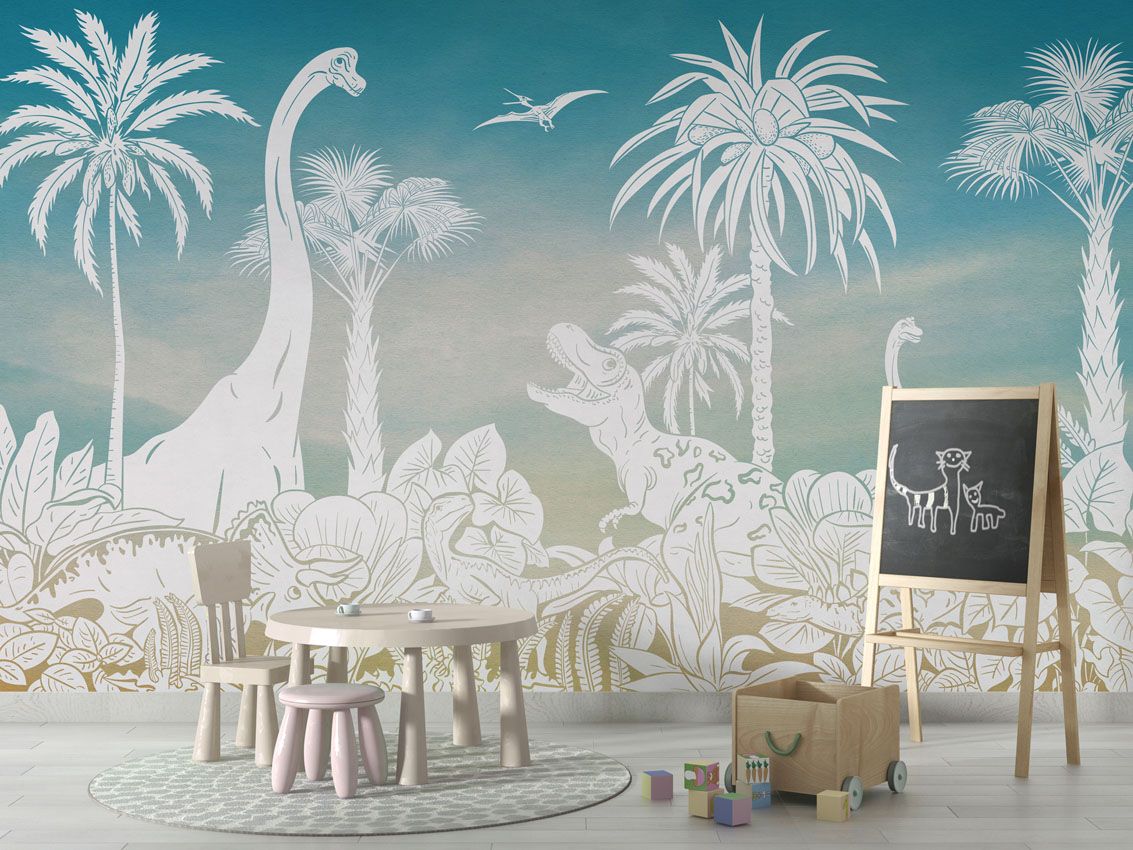 Monochrome Dino - Blue Sky - Le Petit Marché Home Furniture