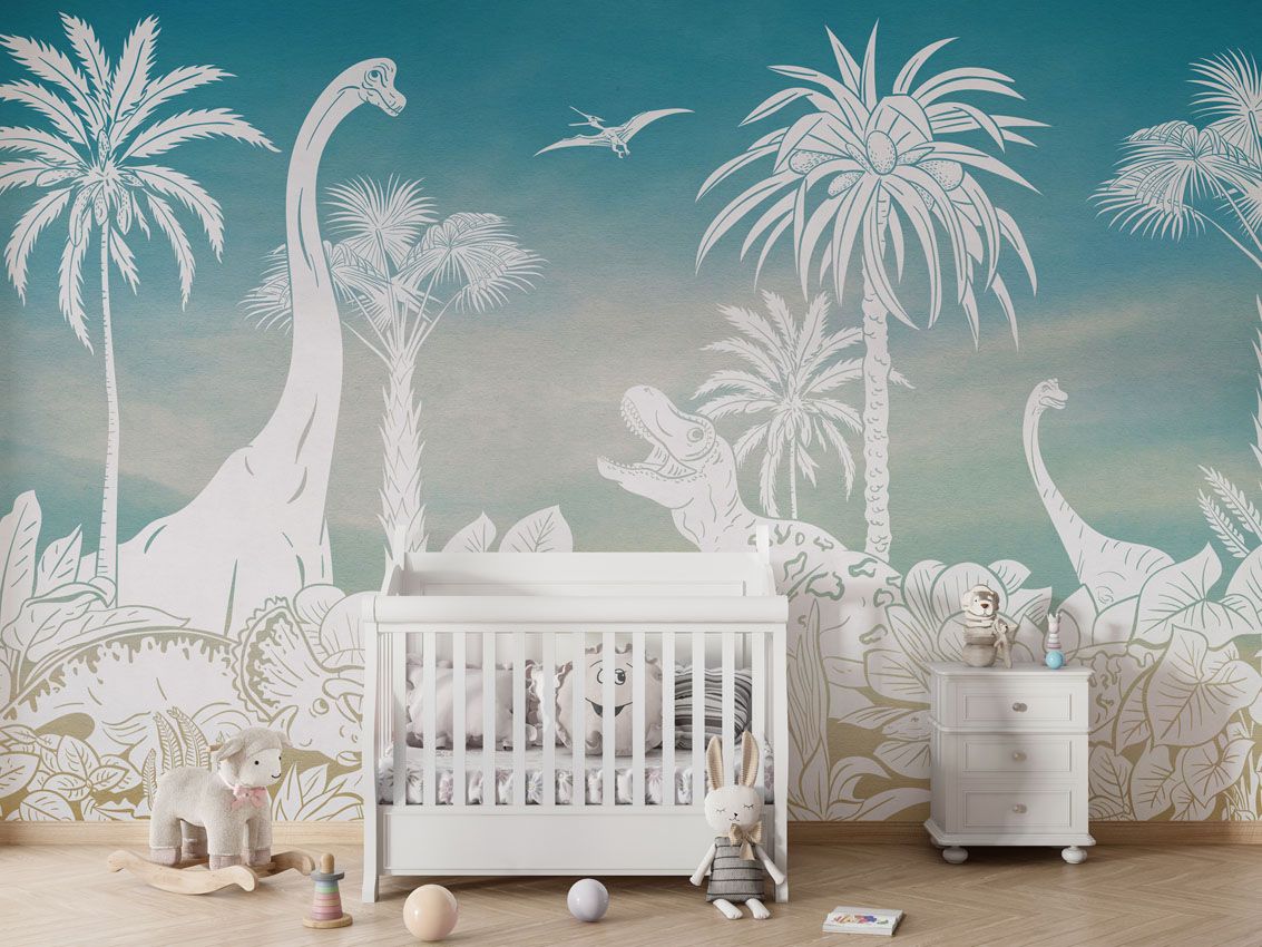 Monochrome Dino - Blue Sky - Le Petit Marché Home Furniture