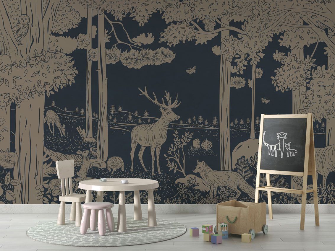 Monochrome Forest - Blue Vintage - Le Petit Marché Home Furniture