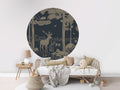 Monochrome Forest - Blue Vintage - Circle - Le Petit Marché Home Furniture