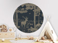 Monochrome Forest - Blue Vintage - Circle - Le Petit Marché Home Furniture