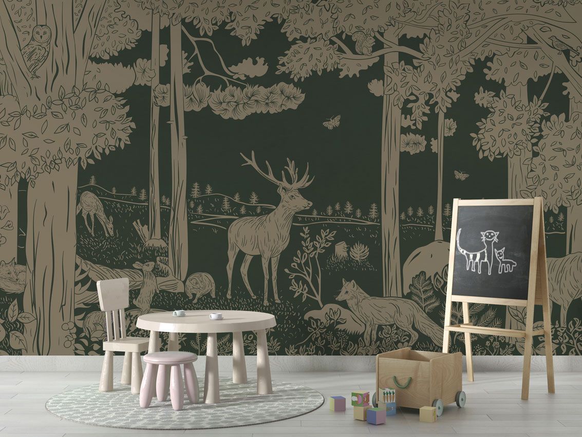 Monochrome Forest - Green Vintage - Le Petit Marché Home Furniture