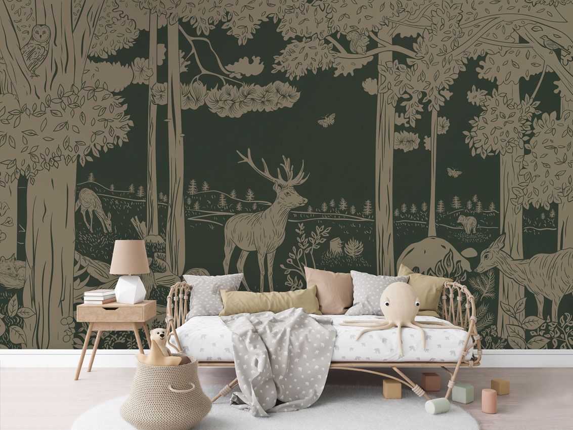 Monochrome Forest - Green Vintage - Le Petit Marché Home Furniture
