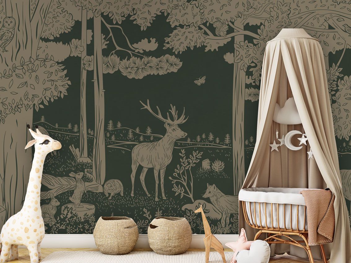 Monochrome Forest - Green Vintage - Le Petit Marché Home Furniture