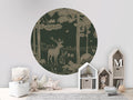 Monochrome Forest - Green Vintage - Circle - Le Petit Marché Home Furniture
