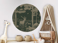 Monochrome Forest - Green Vintage - Circle - Le Petit Marché Home Furniture