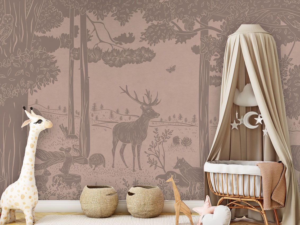 Monochrome Forest - Pink Vintage - Le Petit Marché Home Furniture