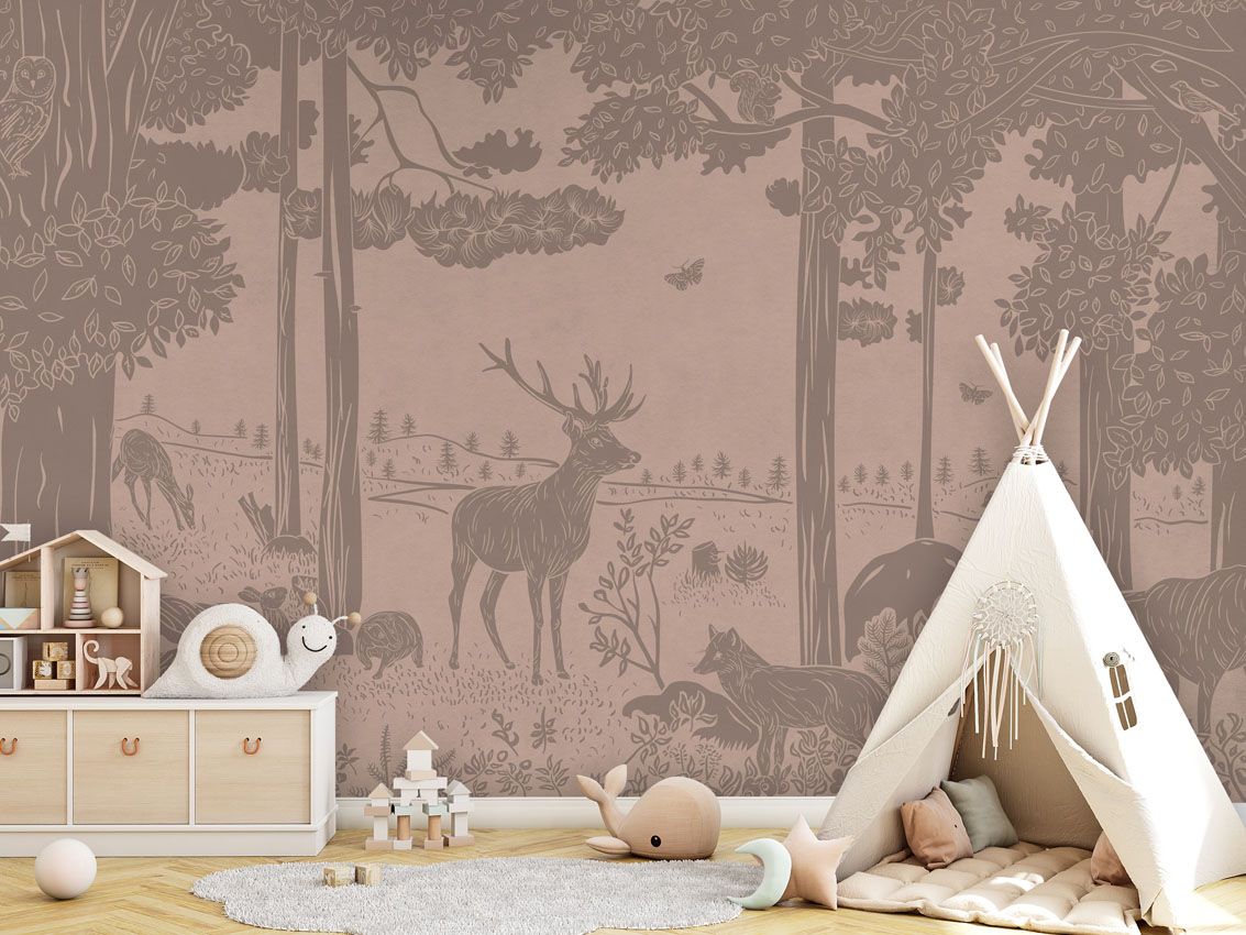 Monochrome Forest - Pink Vintage - Le Petit Marché Home Furniture