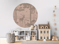 Monochrome Forest - Pink Vintage - Circle - Le Petit Marché Home Furniture