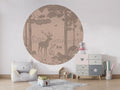 Monochrome Forest - Pink Vintage - Circle - Le Petit Marché Home Furniture