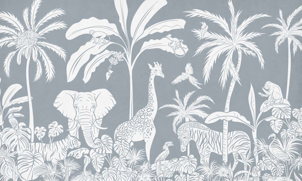 Monochrome Jungle - Blue - Le Petit Marché Home Furniture