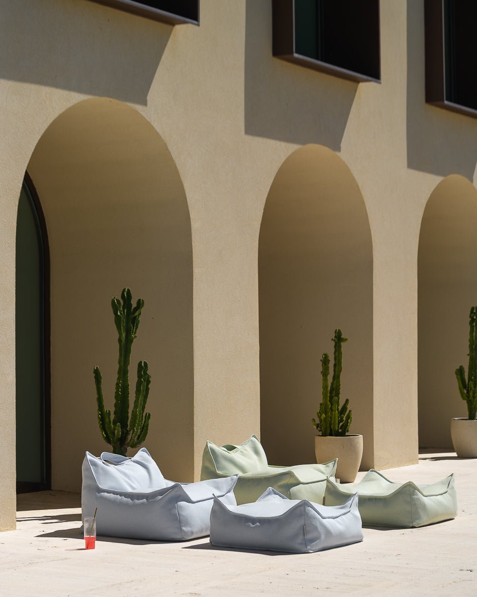 Square Ottoman Outdoor, Azure (Pre - Order) - Le Petit Marché Home Furniture