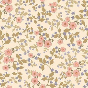 Wallpaper - Antique Floral Fantasy Sun - Le Petit Marché Home Furniture