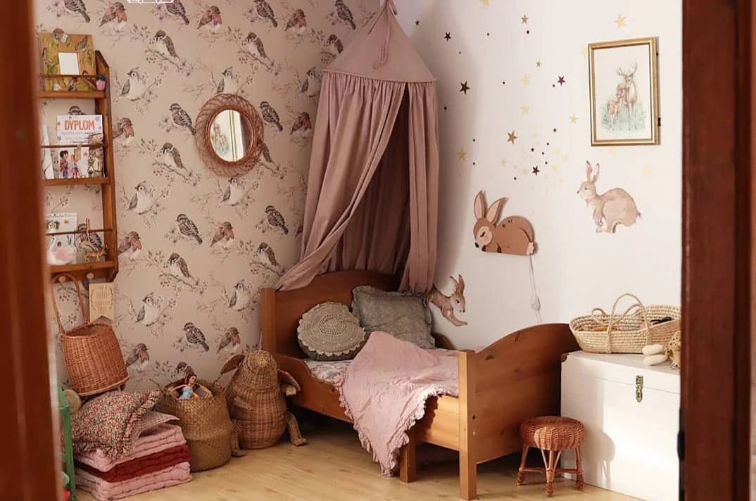 Wallpaper - Birds Beige - Le Petit Marché Home Furniture
