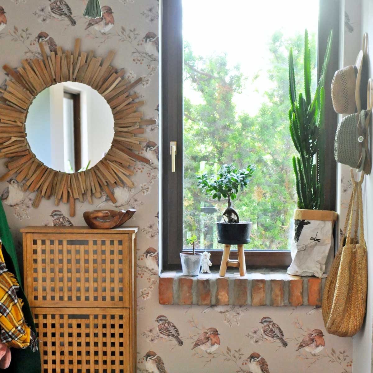 Wallpaper - Birds Beige - Le Petit Marché Home Furniture