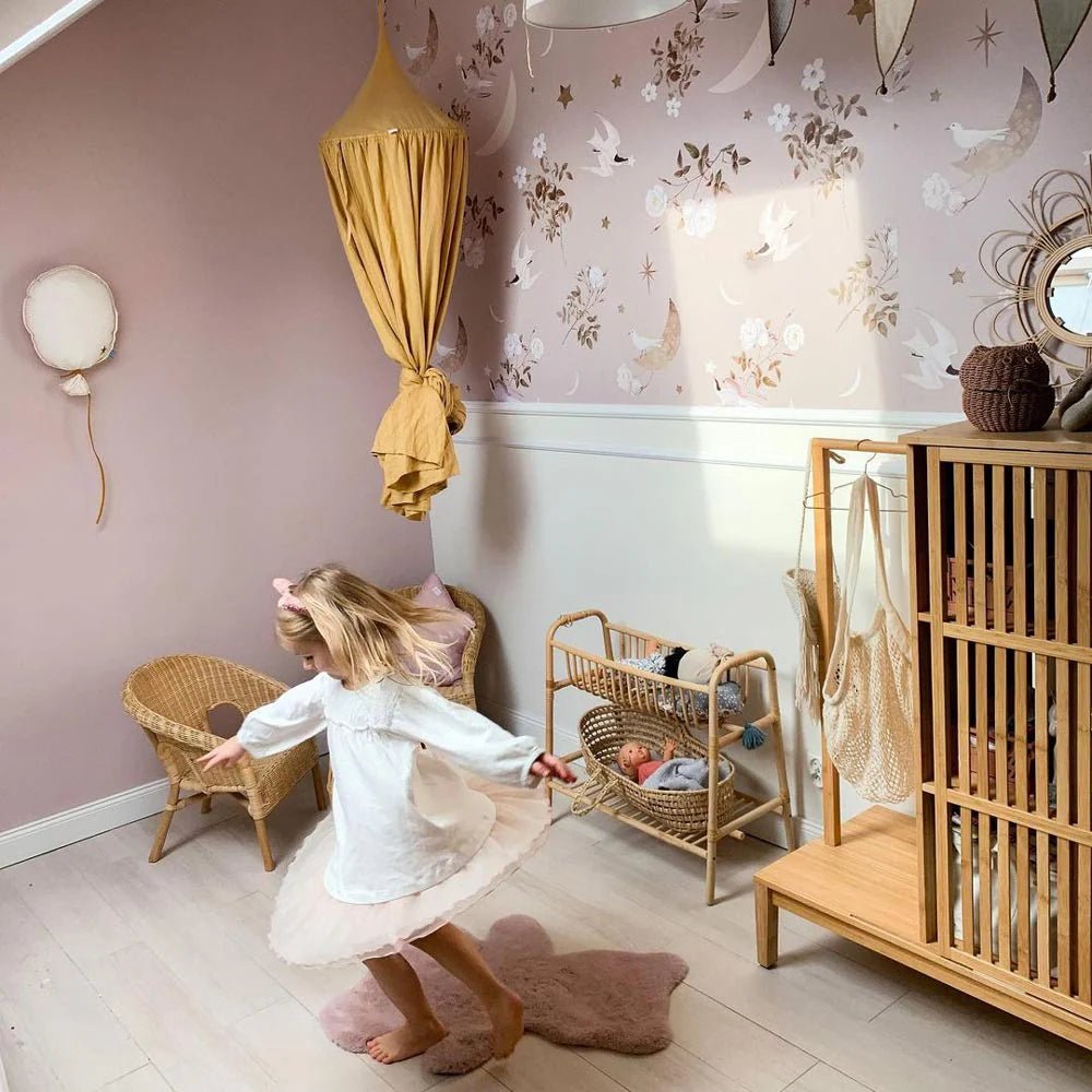 Wallpaper - Birds In The Night Sky - Le Petit Marché Home Furniture