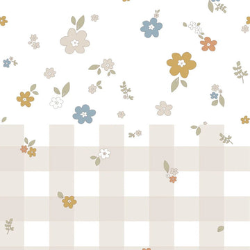 Wallpaper - Boho Meadow and Check - Le Petit Marché Home Furniture