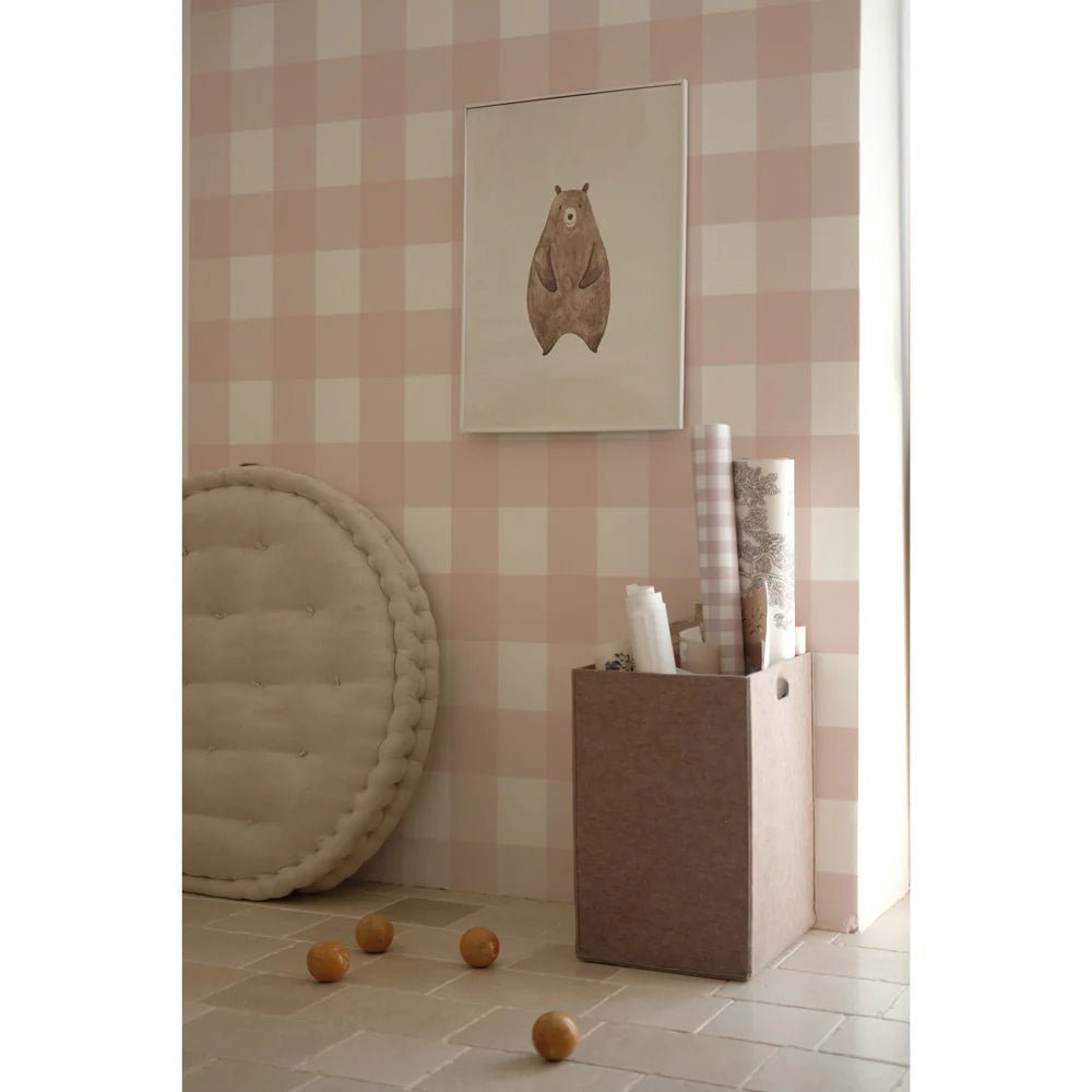 Wallpaper - Check Classic Pink - Le Petit Marché Home Furniture