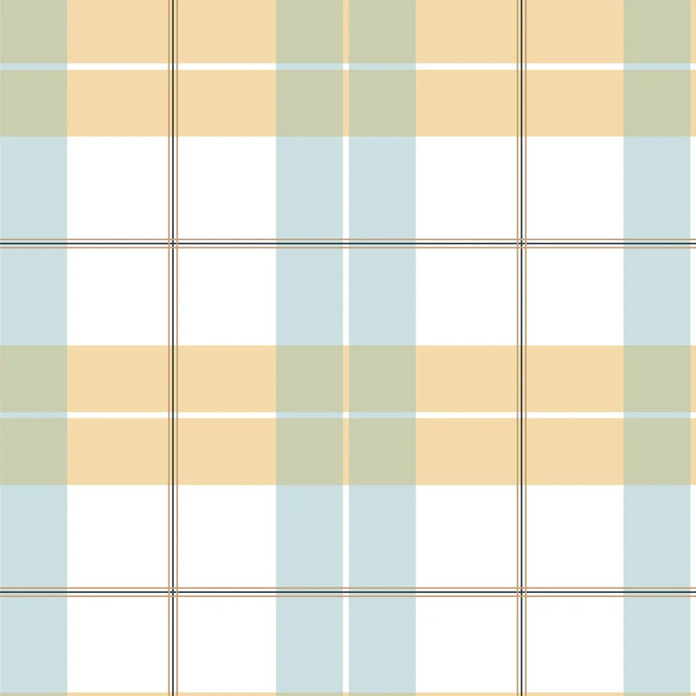 Wallpaper - Check Maxi Yellow Blue - Le Petit Marché Home Furniture