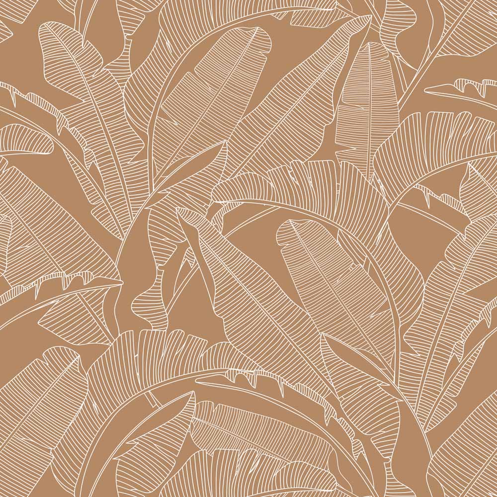 Wallpaper - Classic Big Palm Leaves Cinnamon - Le Petit Marché Home Furniture