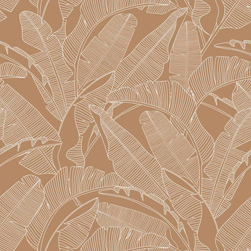Wallpaper - Classic Big Palm Leaves Cinnamon - Le Petit Marché Home Furniture