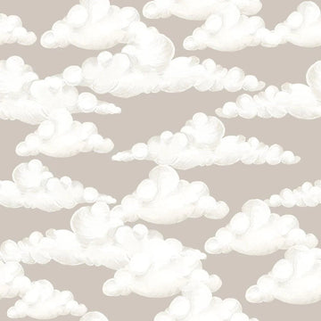 Wallpaper - Classic Velveteen Clouds Beige - Le Petit Marché Home Furniture