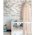 Wallpaper - Classic Velveteen Clouds Beige - Le Petit Marché Home Furniture