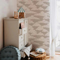 Wallpaper - Classic Velveteen Clouds Beige - Le Petit Marché Home Furniture