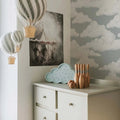 Wallpaper - Classic Velveteen Clouds Gray Blue - Le Petit Marché Home Furniture