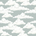 Wallpaper - Classic Velveteen Clouds Gray Blue - Le Petit Marché Home Furniture