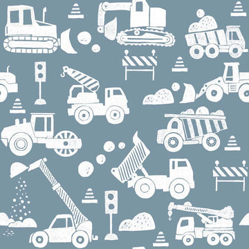 Wallpaper - Construction Blue - Le Petit Marché Home Furniture