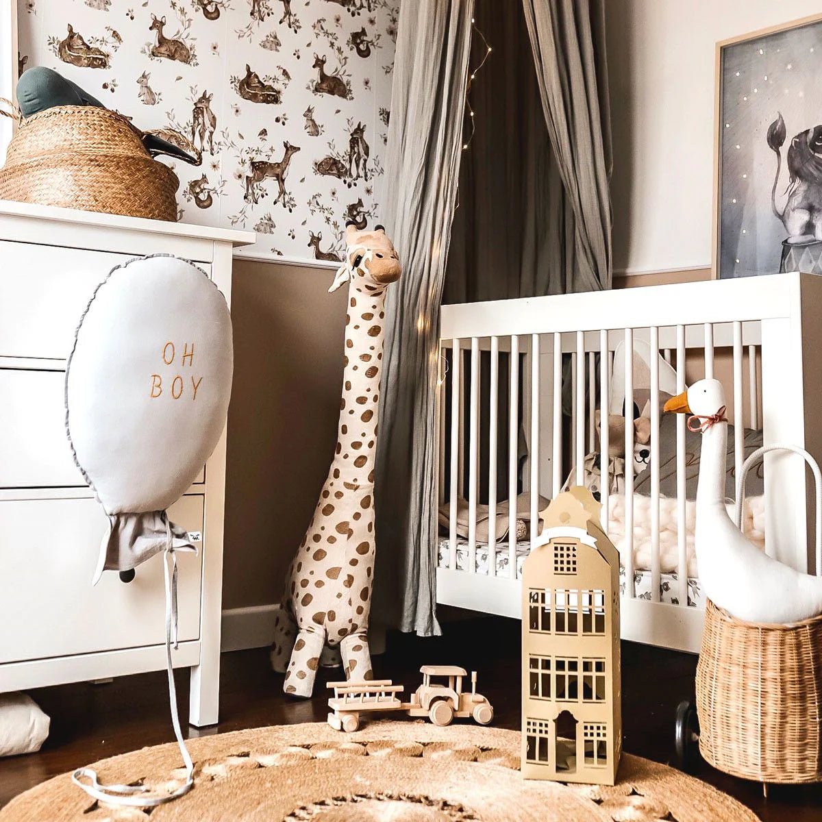 Wallpaper - Deer Meadow White - Le Petit Marché Home Furniture