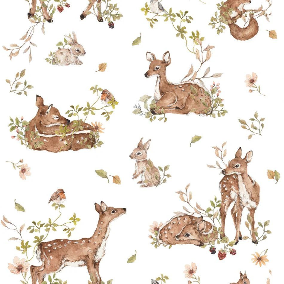 Wallpaper - Deer Meadow White - Le Petit Marché Home Furniture