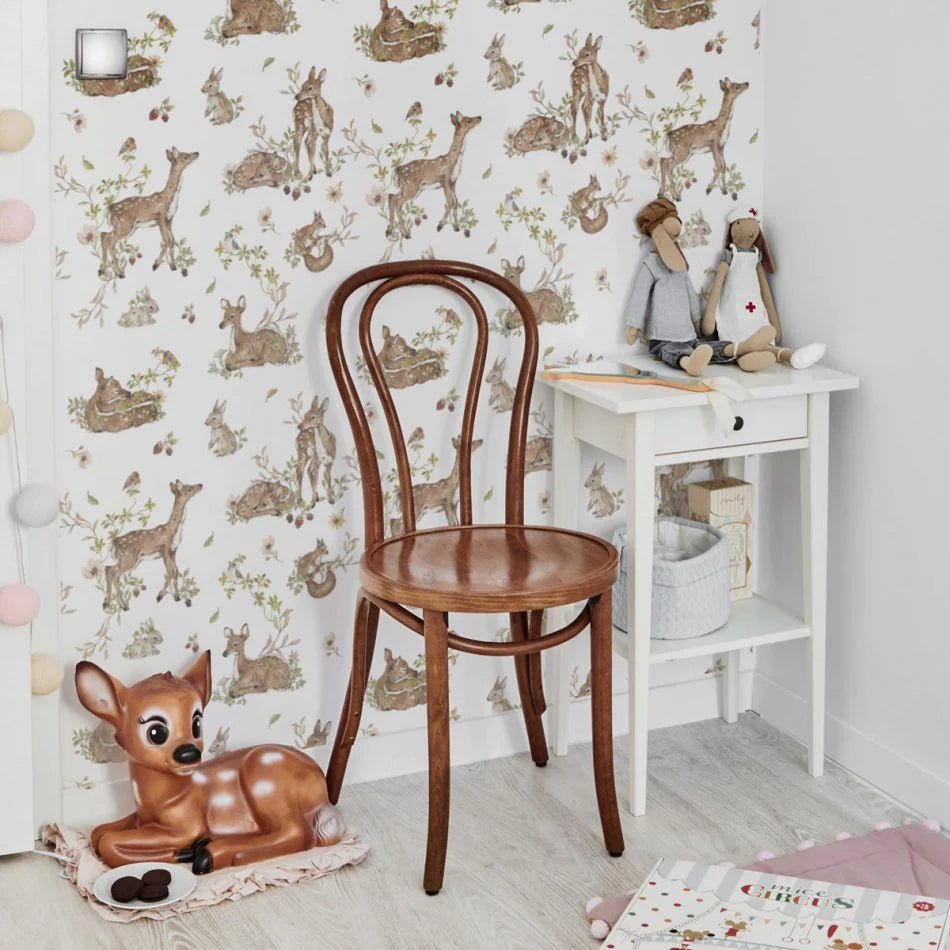 Wallpaper - Deer Meadow White - Le Petit Marché Home Furniture