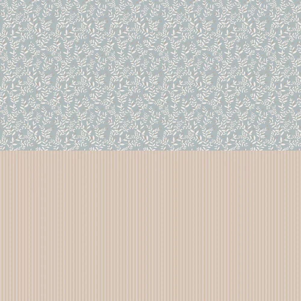 Wallpaper - Delicate Twigs with Blue and Beige - Le Petit Marché Home Furniture
