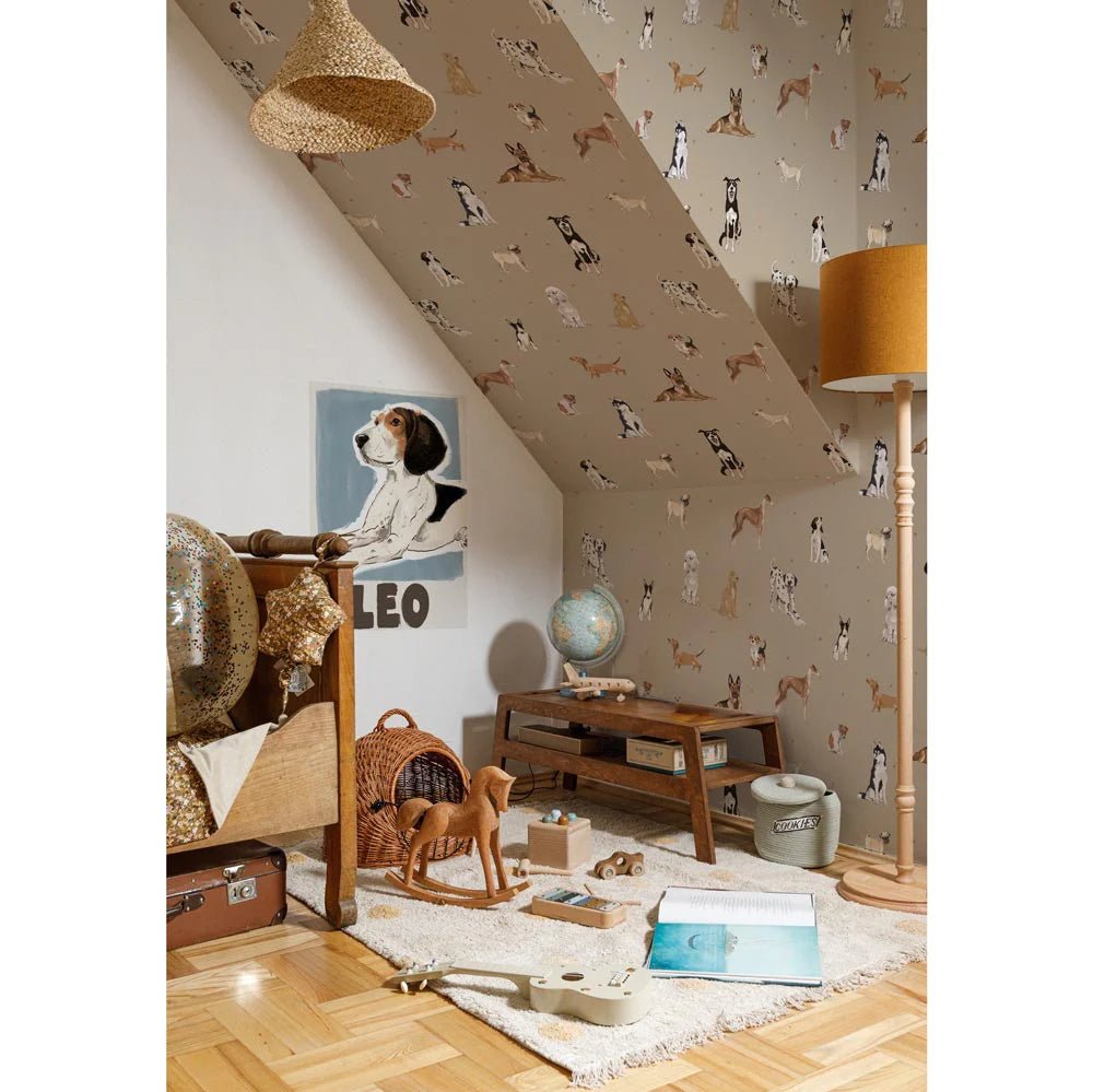Wallpaper - Dogs are The Best Beige - Le Petit Marché Home Furniture
