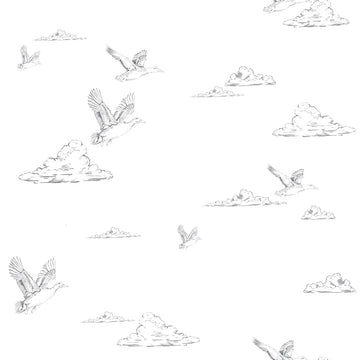 Wallpaper - Ducks in the Sky White - Le Petit Marché Home Furniture