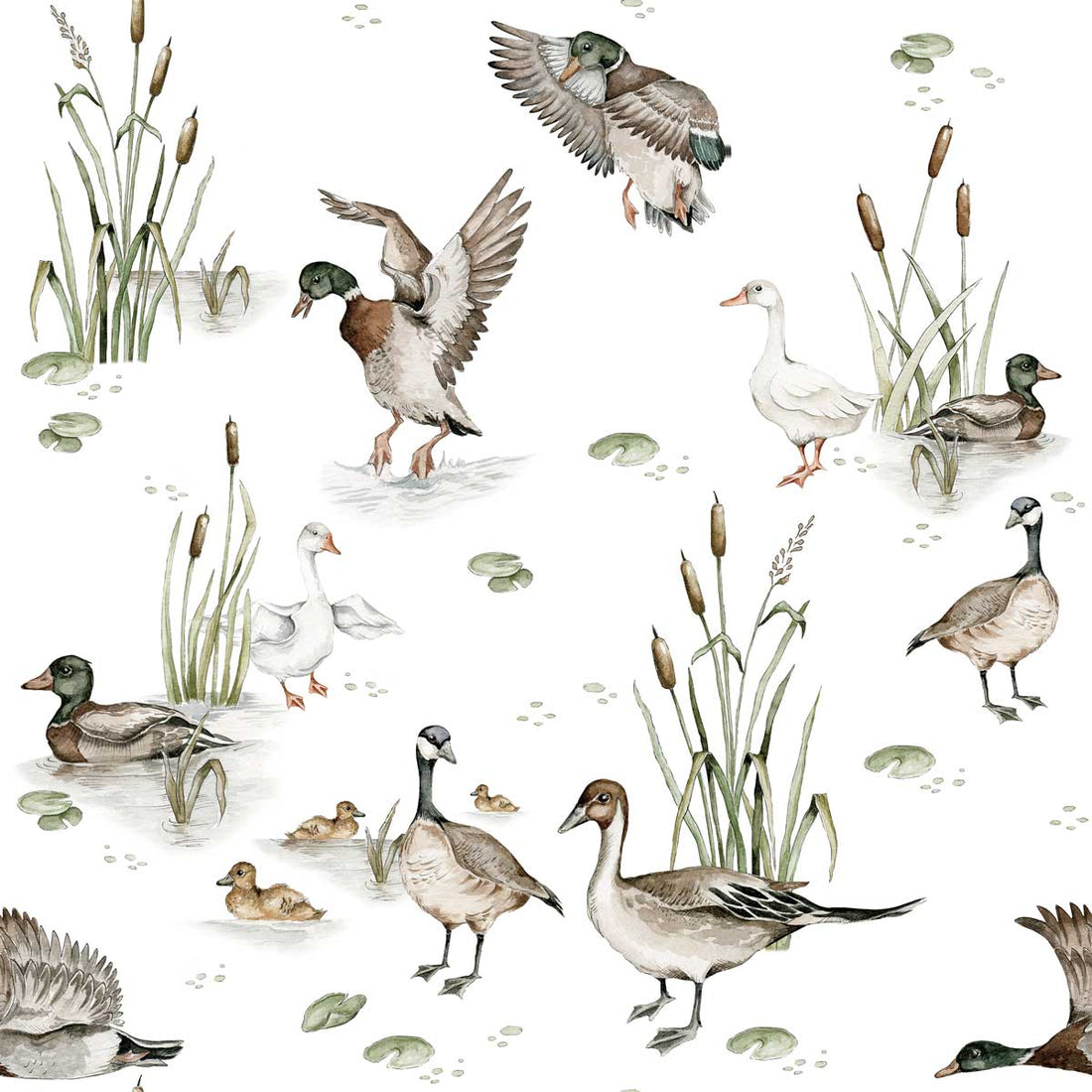 Wallpaper - Ducks Lake Wallpaper / Return to Innocence - Le Petit Marché Home Furniture