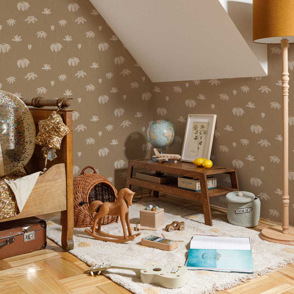 Wallpaper - Fairytale Beige Meadow - Le Petit Marché Home Furniture