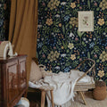 Wallpaper - Field of Flowers Navy Blue - Le Petit Marché Home Furniture