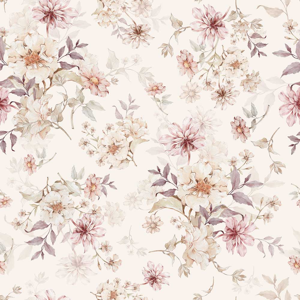 Wallpaper - Flowers with Violet - Le Petit Marché Home Furniture