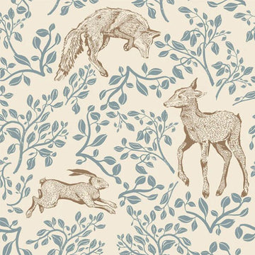 Wallpaper - Forest Animals and Fairytale Beige - Le Petit Marché Home Furniture