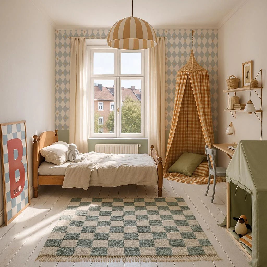 Wallpaper - French Diamonds with Stars - Le Petit Marché Home Furniture