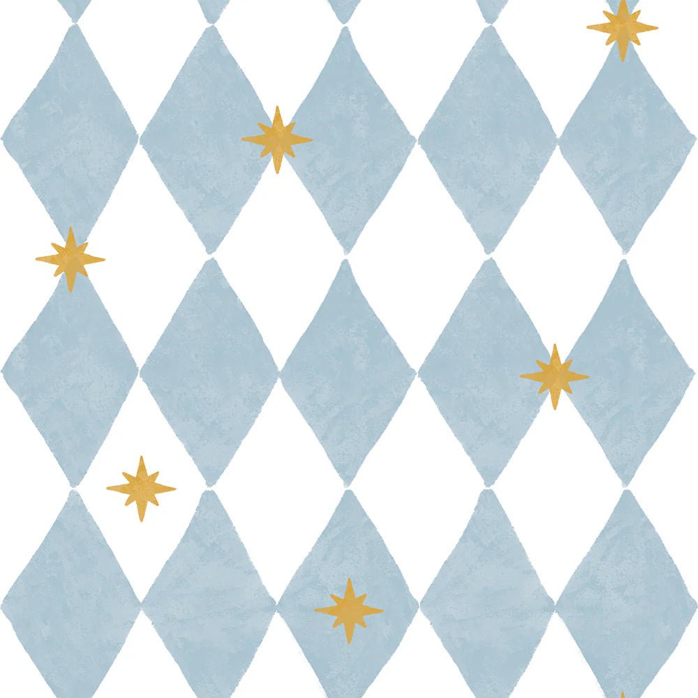 Wallpaper - French Diamonds with Stars - Le Petit Marché Home Furniture